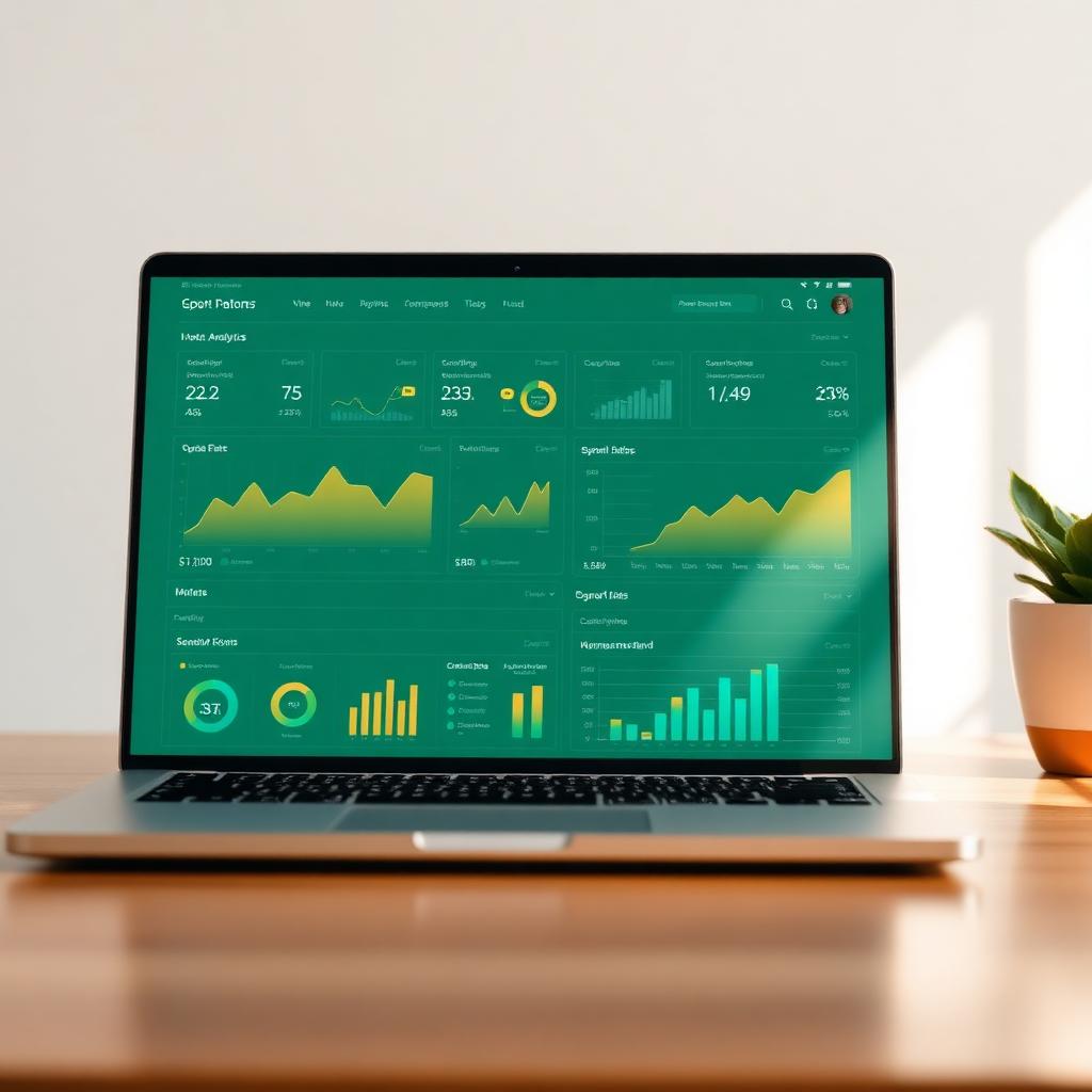 Analytics dashboard showing charts and data